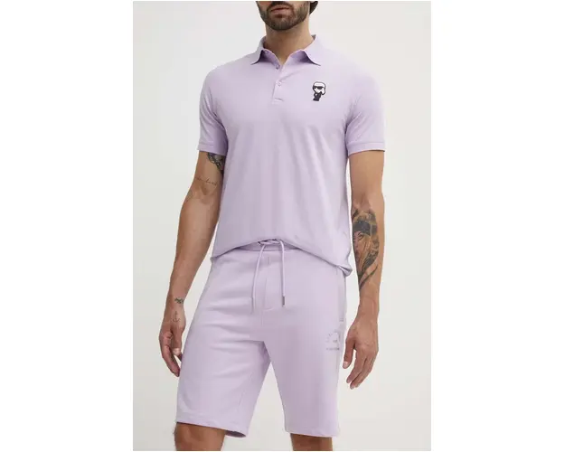 Karl Lagerfeld pantaloni scurti barbati, culoarea violet