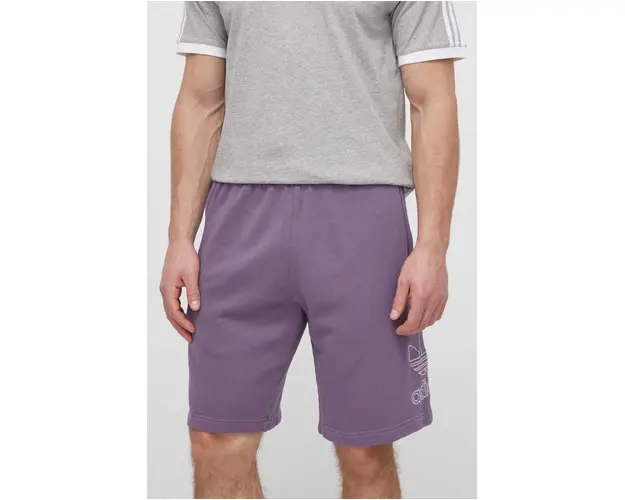 adidas Originals pantaloni scurti din bumbac culoarea violet, IR8003