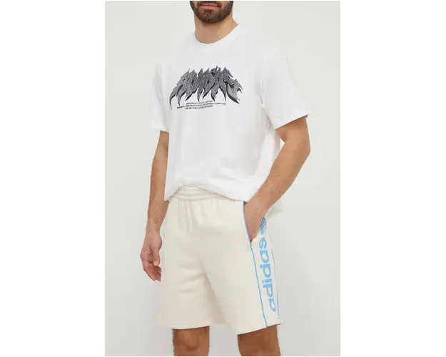 adidas Originals pantaloni scurti din bumbac culoarea bej, IU0200