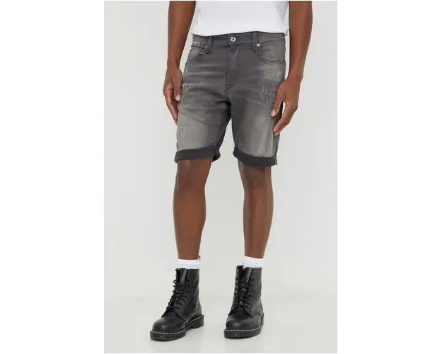 G-Star Raw pantaloni scurti jeans barbati, culoarea gri