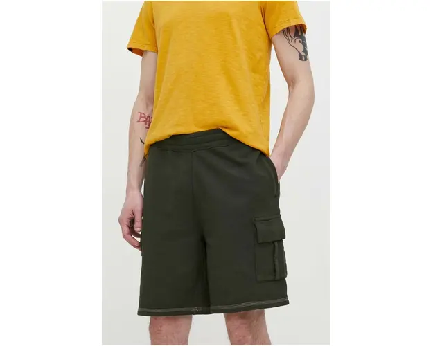 Superdry pantaloni scurti din bumbac culoarea verde