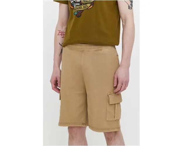 Superdry pantaloni scurti din bumbac culoarea bej