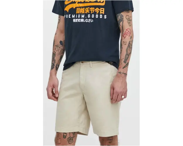 Superdry pantaloni scurti barbati, culoarea bej
