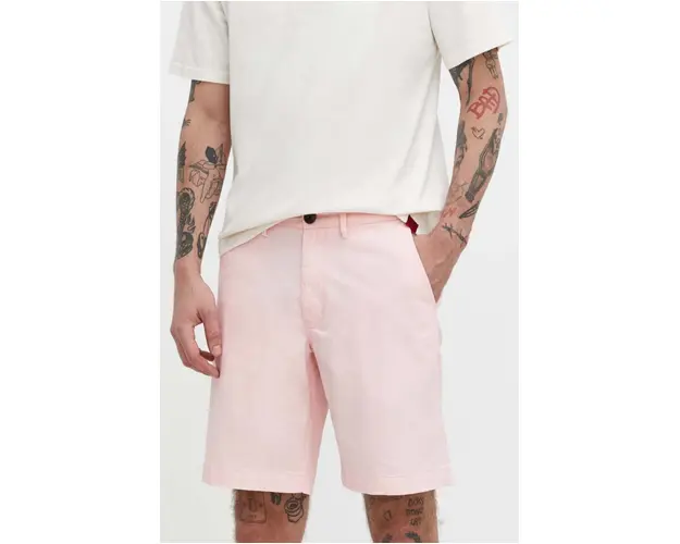 Superdry pantaloni scurti barbati, culoarea roz