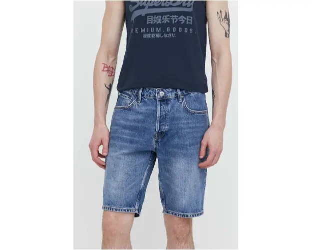 Superdry pantaloni scurti jeans barbati