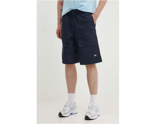 Dickies pantaloni scurti din bumbac FISHERSVILLE SHORT culoarea albastru marin, DK0A4YSI