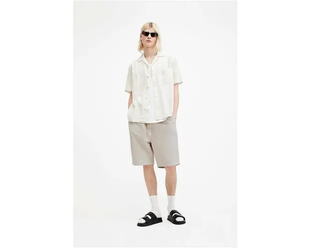 AllSaints pantaloni scurti din amestec de in HANBURY culoarea bej, MF081Y