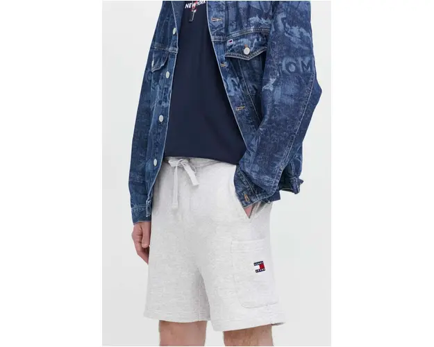 Tommy Jeans pantaloni scurti din bumbac culoarea gri DM0DM18479