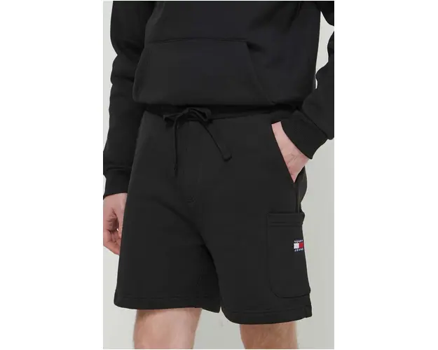 Tommy Jeans pantaloni scurti din bumbac culoarea negru DM0DM18479