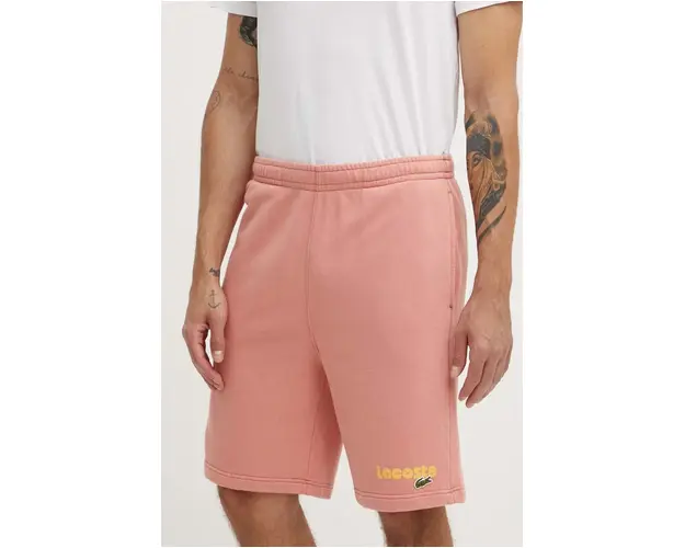 Lacoste pantaloni scurti din bumbac culoarea bordo