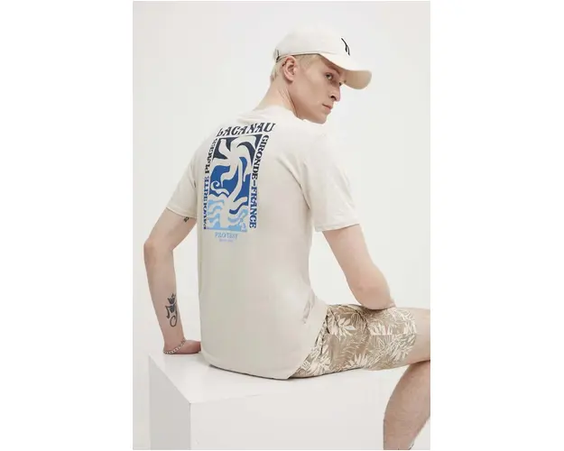 Protest pantaloni scurti din amestec de in Prtspark culoarea bej, 2710343