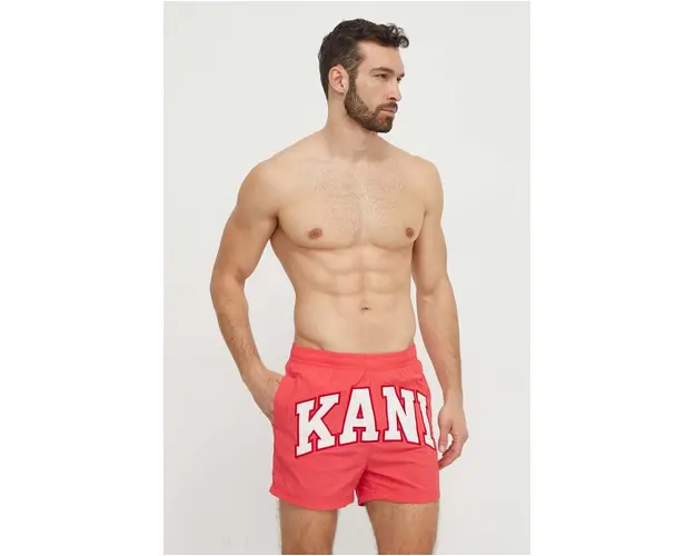 Karl Kani pantaloni scurti de baie barbati, culoarea rosu