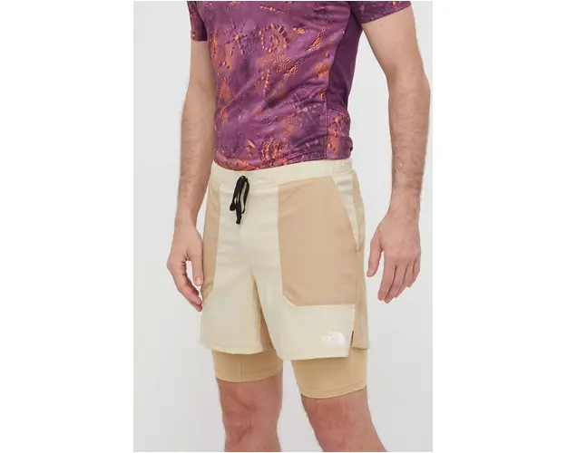 The North Face pantaloni scurti sport Sunriser barbati, culoarea bej, NF0A88SGPV61