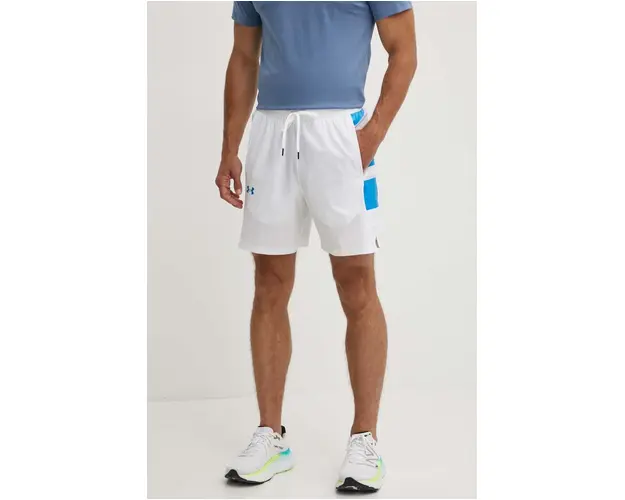 Under Armour pantaloni scurti de antrenament Baseline culoarea alb
