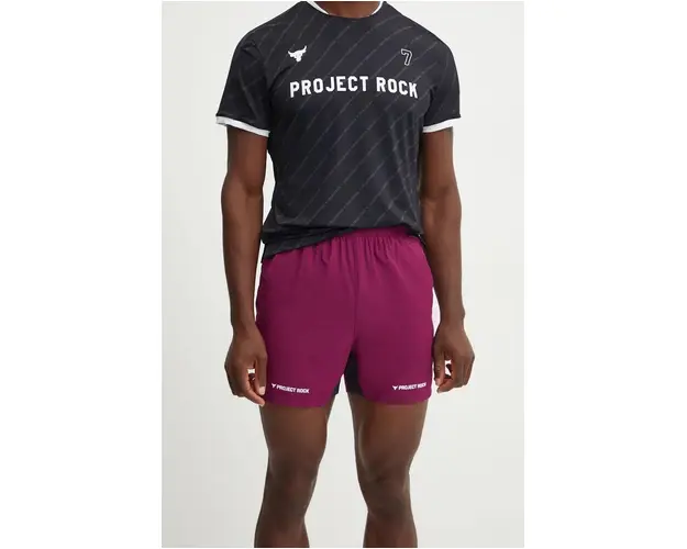 Under Armour pantaloni scurti de antrenament Project Rock culoarea violet