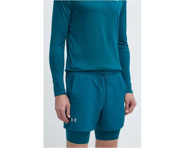Under Armour pantaloni scurti de alergare Launch culoarea verde