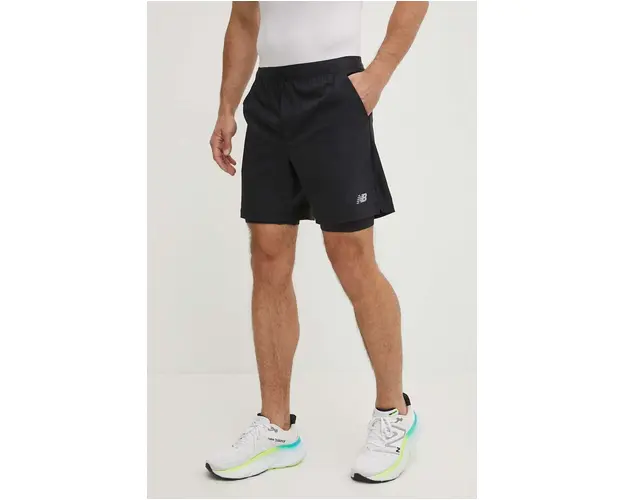 New Balance pantaloni scurti de antrenament culoarea negru, MS41288BK