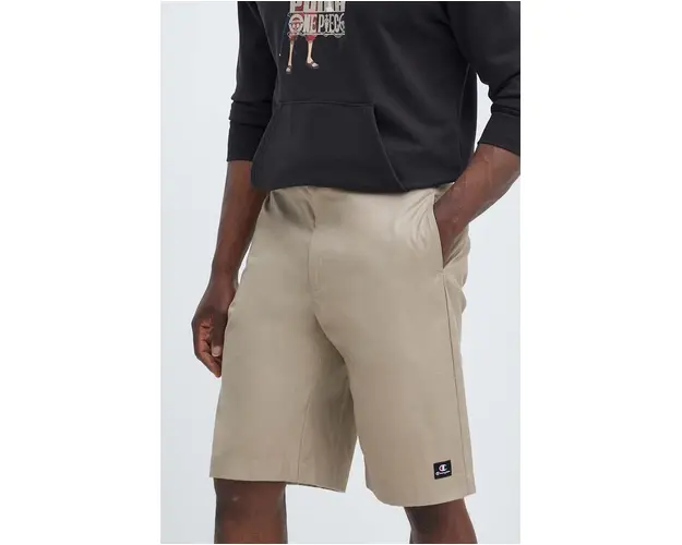 Champion pantaloni scurti din bumbac culoarea bej, 219861