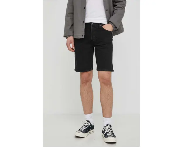 Levi's pantaloni scurti jeans barbati, culoarea negru