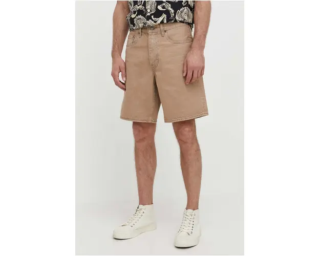 Levi's pantaloni scurti jeans barbati, culoarea bej