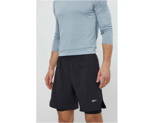 Reebok pantaloni scurti de alergare culoarea negru, 100075620
