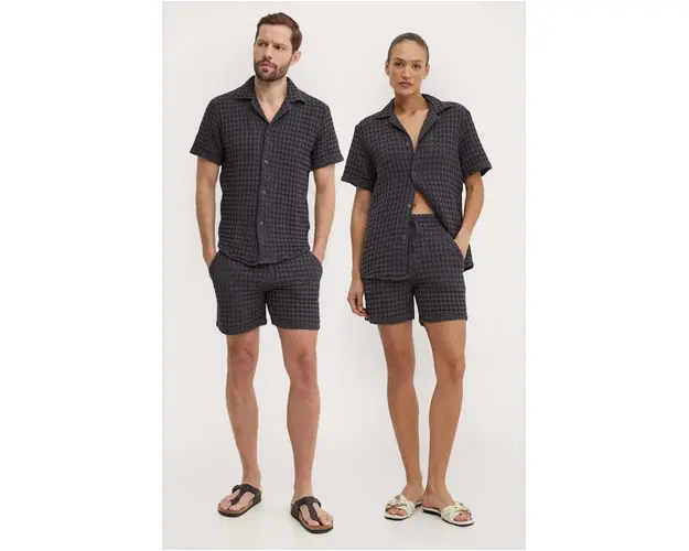 OAS pantaloni scurti din bumbac culoarea negru