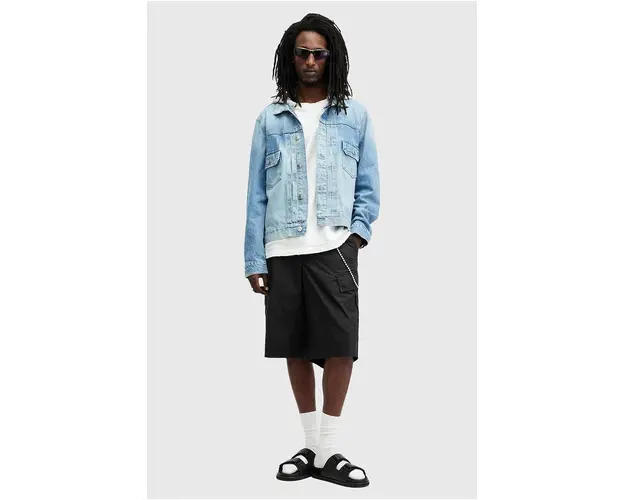 AllSaints pantaloni scurti din bumbac ARDY culoarea negru, M026TA