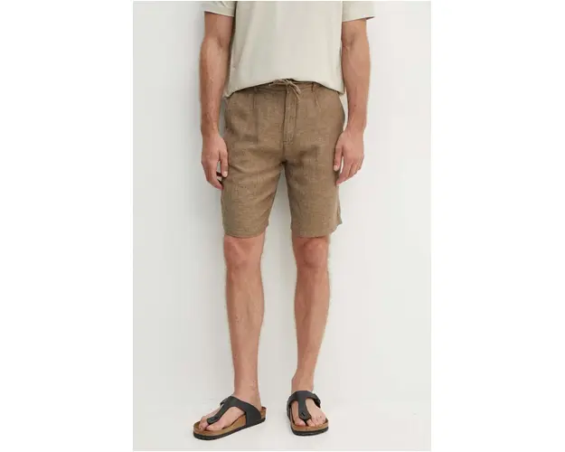 Lindbergh pantaloni scurti din amestec de in culoarea maro, 30-505020