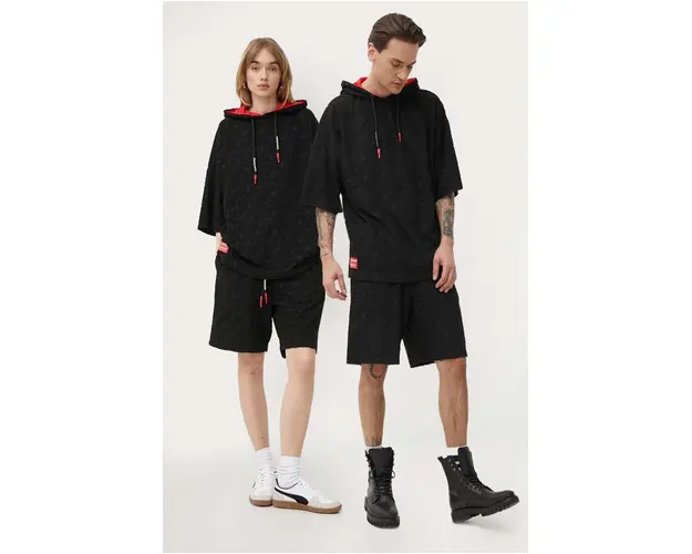 Sprayground pantaloni scurti culoarea negru, neted