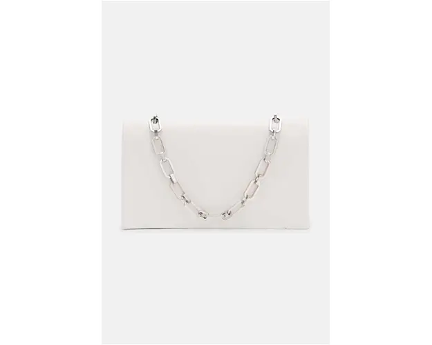 AllSaints poseta de piele Akira culoarea alb