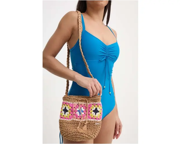 Roxy geanta tesuta culoarea bej, ERJBP04754