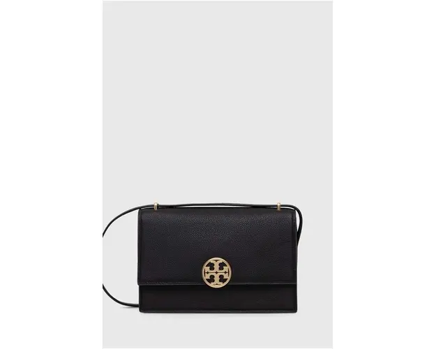Tory Burch poseta de piele Miller Shoulder Bag culoarea negru, 154703.001