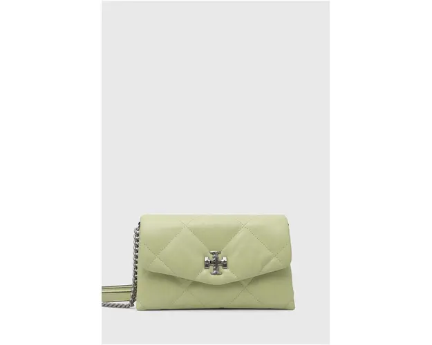 Tory Burch poseta de piele culoarea verde
