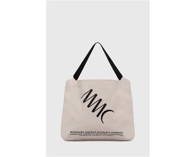 MMC STUDIO geanta de bumbac culoarea bej, LOGO.BAG