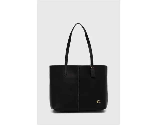 Coach poseta de piele culoarea negru