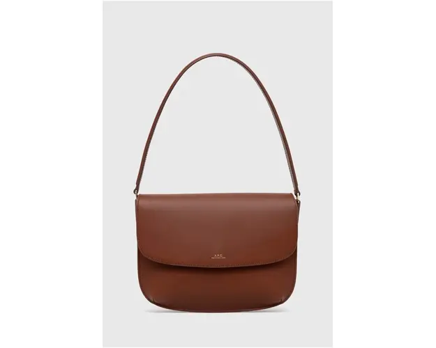 A.P.C. poseta de piele sac sarah shoulder culoarea maro, PXAWV-F61526