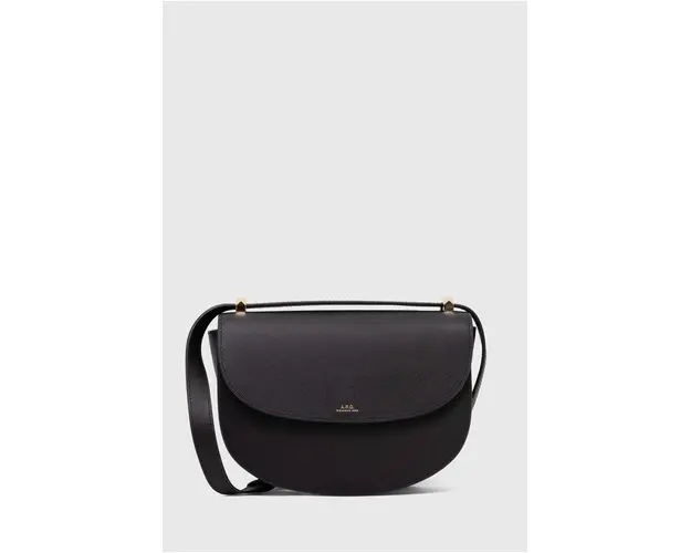 A.P.C. poseta de piele sac geneve culoarea negru, PXBJQ-F61161
