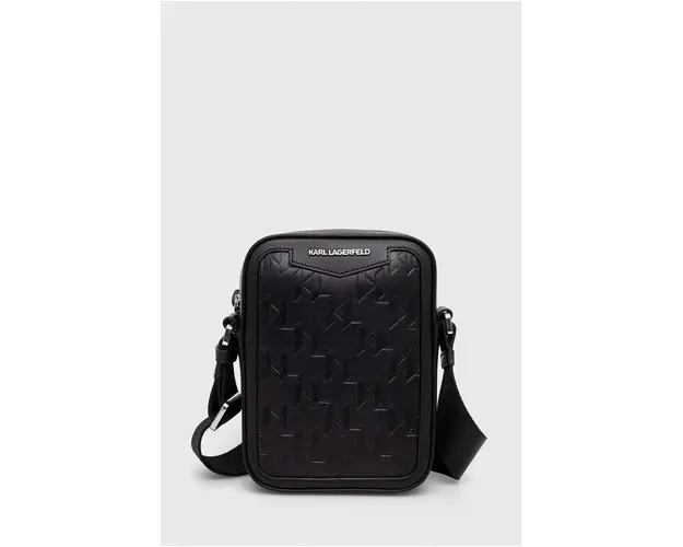 Karl Lagerfeld borseta de piele culoarea negru