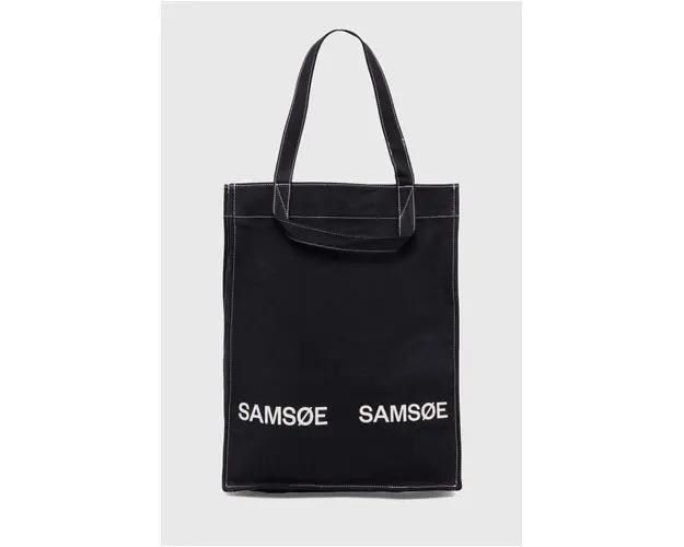 Samsoe Samsoe geanta de bumbac culoarea negru