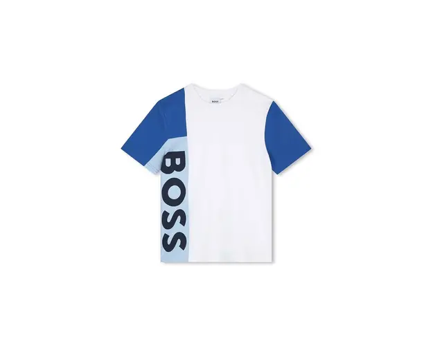 BOSS tricou de bumbac pentru copii culoarea alb, cu imprimeu
