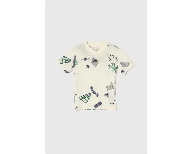 adidas tricou de bumbac pentru copii culoarea galben, modelator