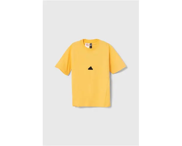 adidas tricou copii culoarea galben, neted