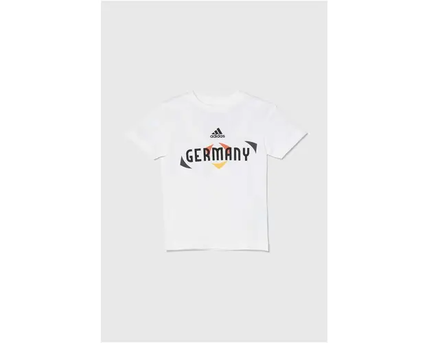 adidas Performance tricou de bumbac pentru copii x UEFA Euro 2024 culoarea alb, cu imprimeu