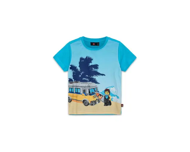 Lego tricou de bumbac pentru copii culoarea turcoaz, cu imprimeu