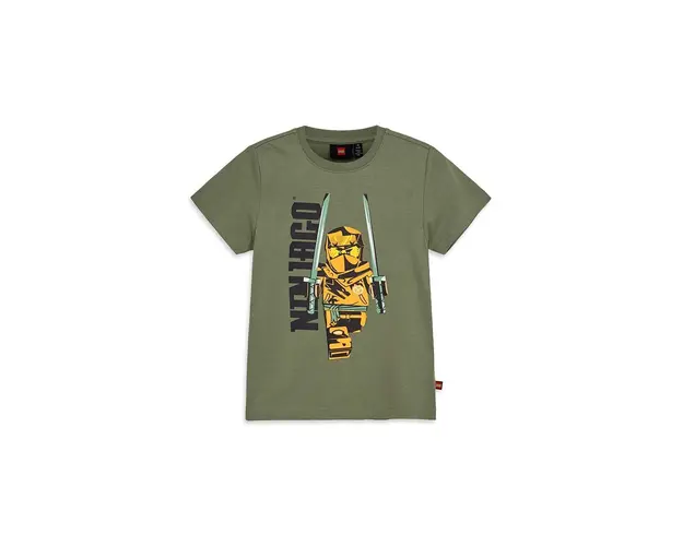 Lego tricou de bumbac pentru copii culoarea verde, neted