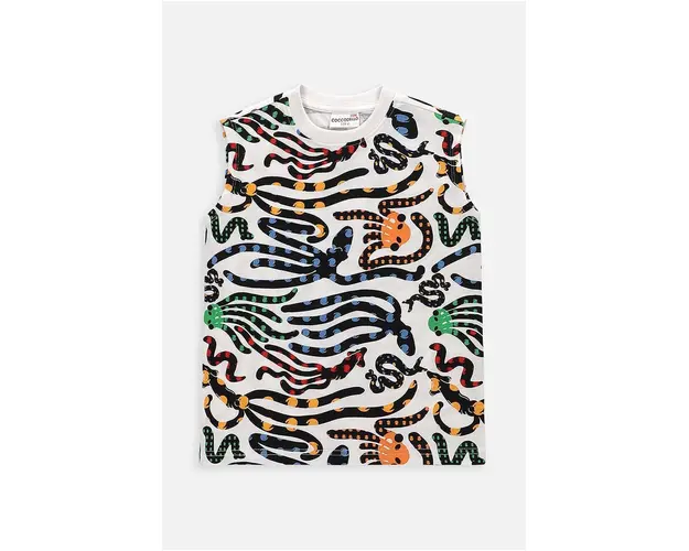 Coccodrillo top din bumbac pentru copii culoarea alb, modelator