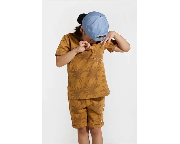 Coccodrillo tricou de bumbac pentru copii culoarea maro, modelator