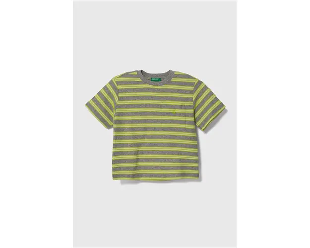 United Colors of Benetton tricou de bumbac pentru copii culoarea gri, modelator