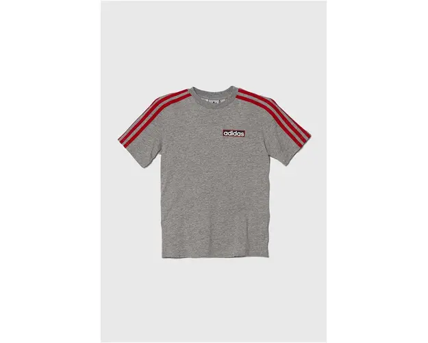 adidas Originals tricou de bumbac pentru copii culoarea gri, cu imprimeu