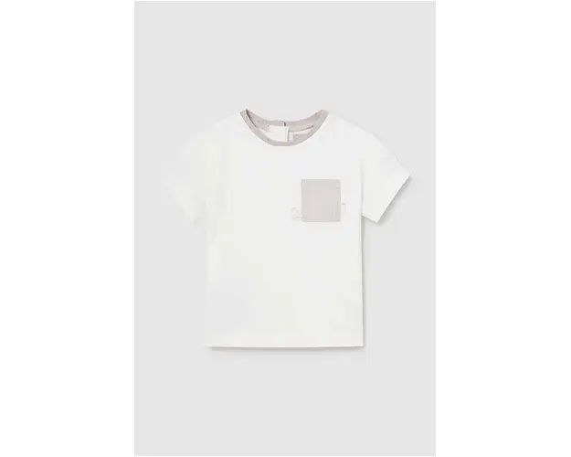 Mayoral tricou din bumbac pentru bebelusi culoarea bej, cu imprimeu